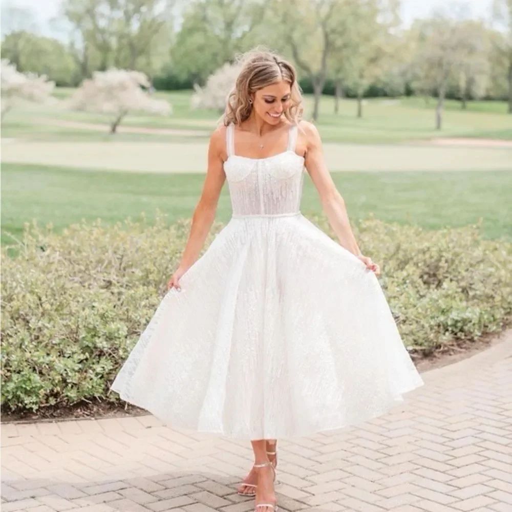 Bronx And Banco Mademoiselle Bridal Midi Dress/ Size M — image 2 of 8